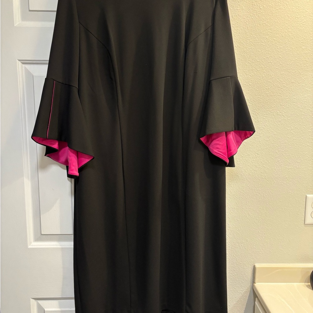 Black Dress with Pink Accents